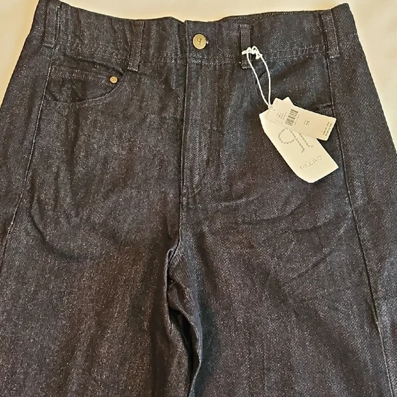 Anthropologie Adi Mid-Rise Frayed Relaxed Flare Pants by Pilcro: Sparkle Edition - Picture 5 of 8